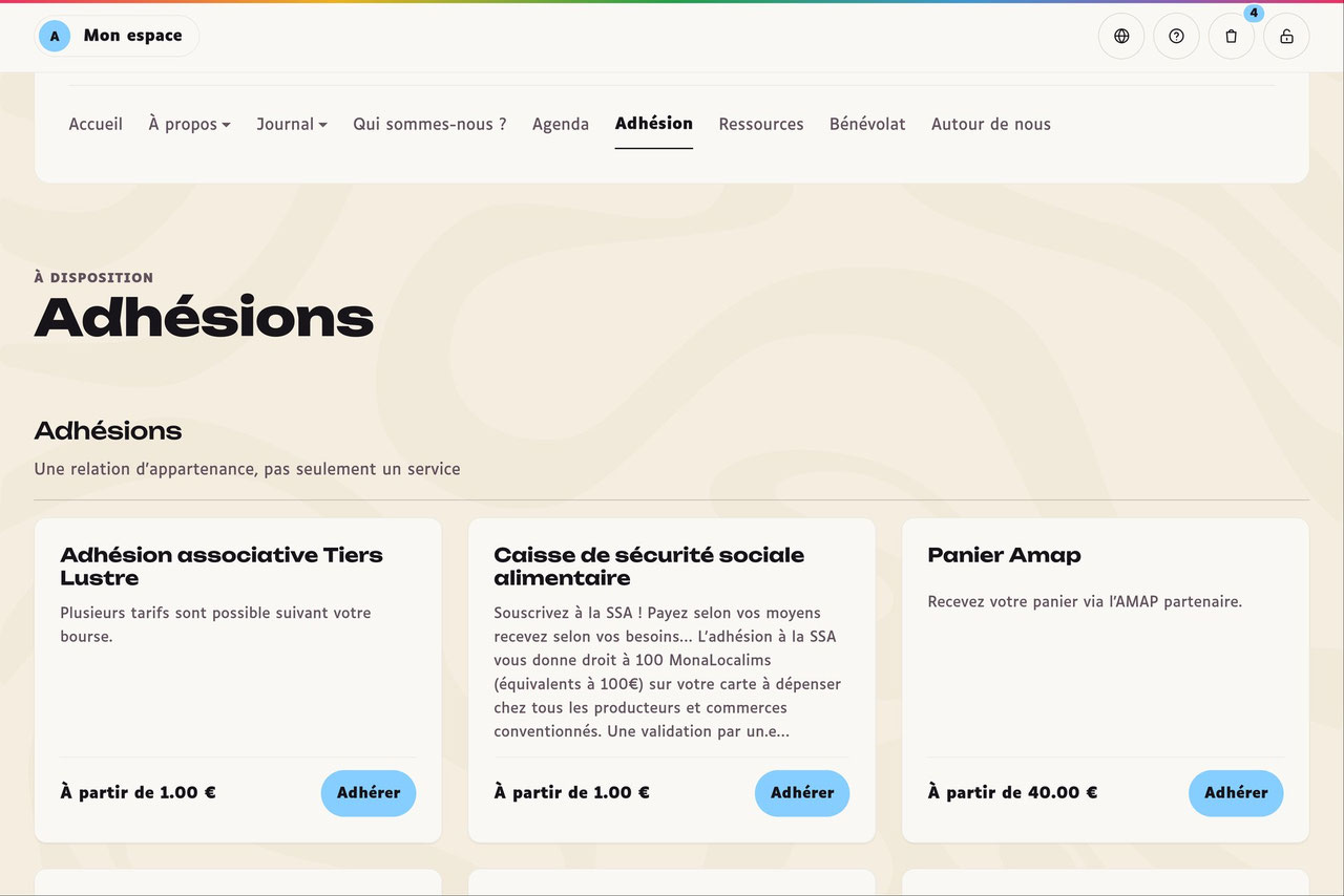 Adhésions et abonnements