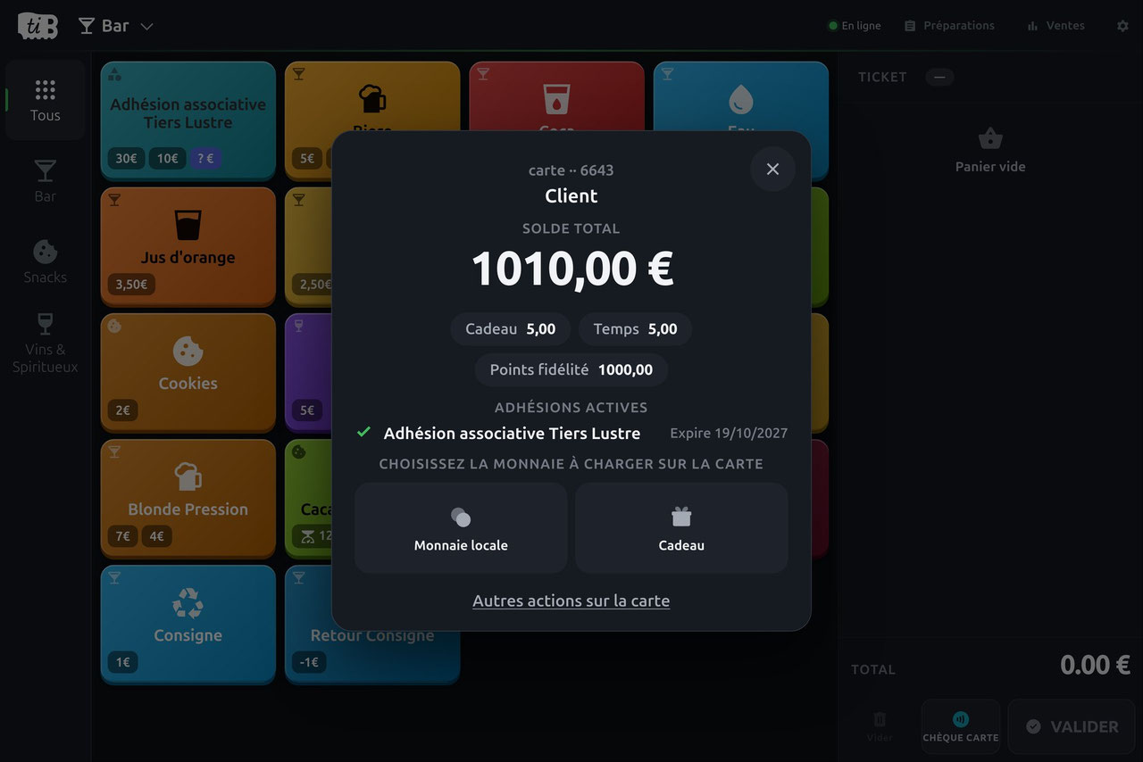Cashless et carte NFC