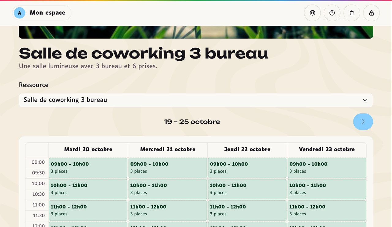 Réserver une salle, un poste, une machine